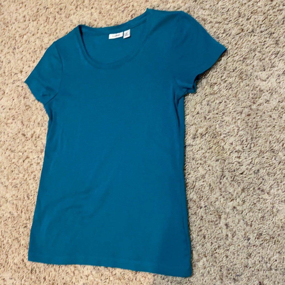 L.L. Bean Teal Crewneck Short Sleeve Tee